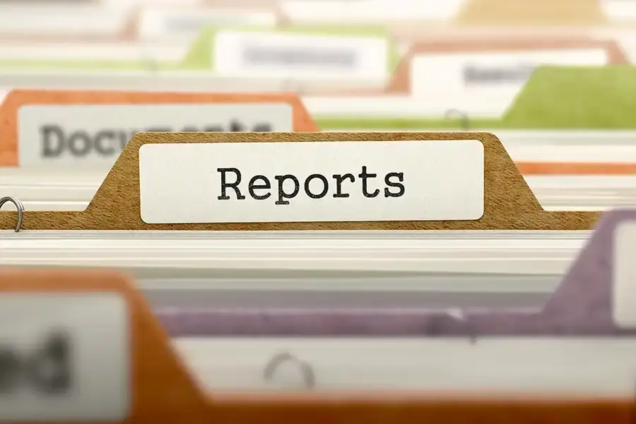 Illustration of marketing reports & analytics charts representing data-driven strategy